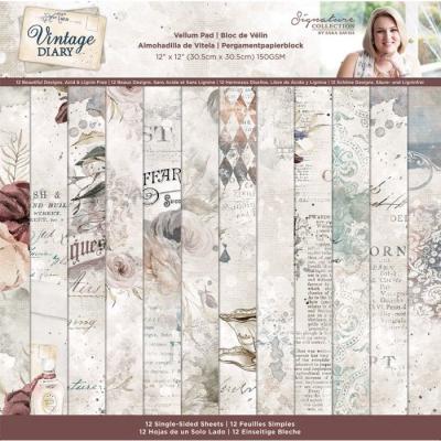 Crafter's Companion Vintage Diary Designpapier - Vellum Pad